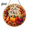 Autumn Harvest Welcome Sign Festival for Front Door, Rustic Wooden Hanging Pumpkin Door Hanger with Hemp Rope, Plaque Fall Porch Farmhouse Decor Party