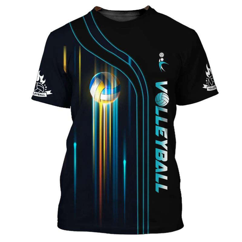 

Летний топ с 3D-принтом с круглым вырезом, модный, повседневный, спортивный, волейбольная форма, мужские футболки с коротким рукавом XS