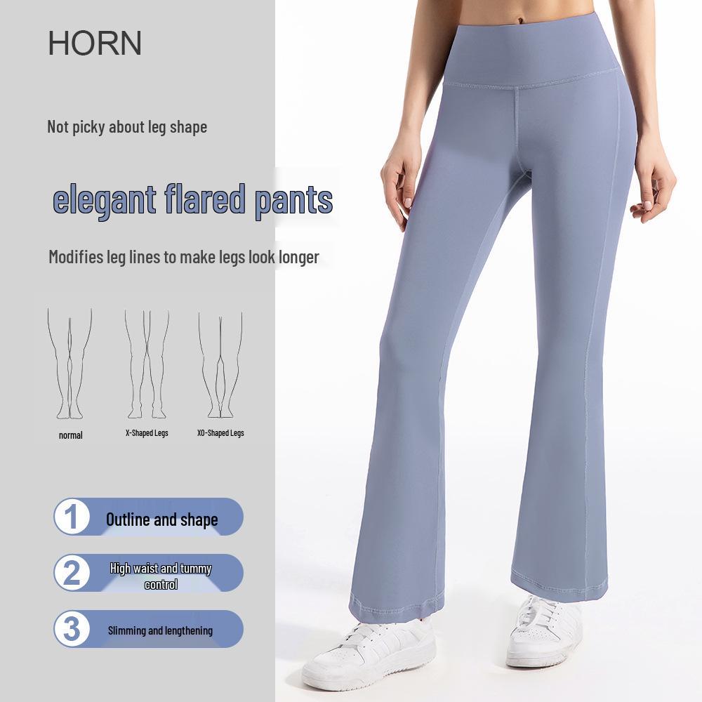 Notting High Waist Breathable Flared Yoga Pants for Women - Hip Lifting, Quick Dry, Wide Leg, High Elastic, Slim Fit