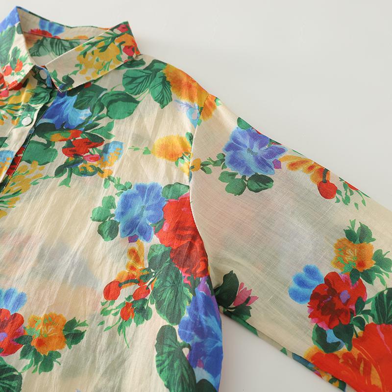 DIMANAF Plus Size Women Cotton Tops Shirts Tees Casual Loose Blouse 2025 New Autumn Print Long Sleeve