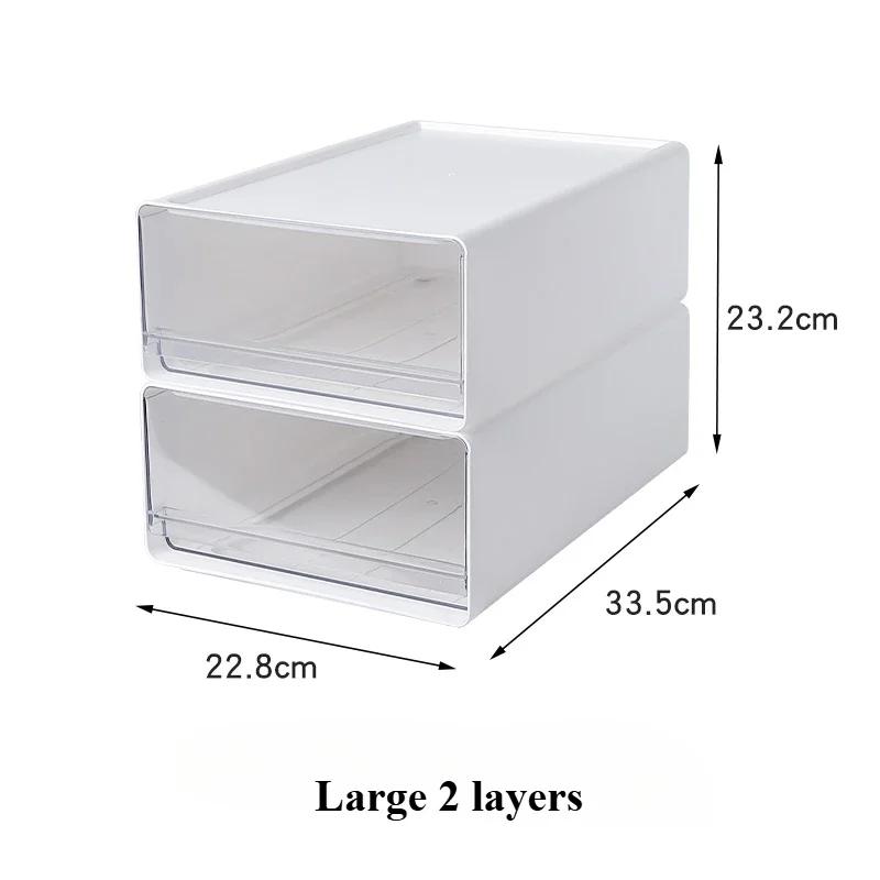 Office Desktop Storage Box Organizer Drawer-style Workstation A4 File Storage Cabinet Transparent Storage Boxes Stackable Rack