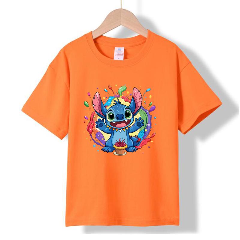 XH30 MINISO 2026 Sommer Neues Bedrucktes Baumwoll-T-Shirt mit Rundhalsausschnitt für Kinder von 1-16 Jahren, Jungen und Mädchen