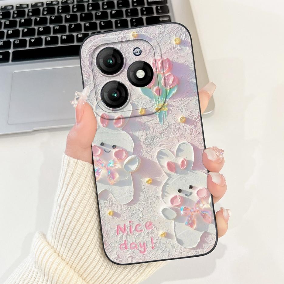 For Itel A70 Case A665L Cute Panda Cartoon Cover Soft Silicone Shockproof Phone Case Fopr Itel A70 A 70 ItelA70 Back Cover Shell