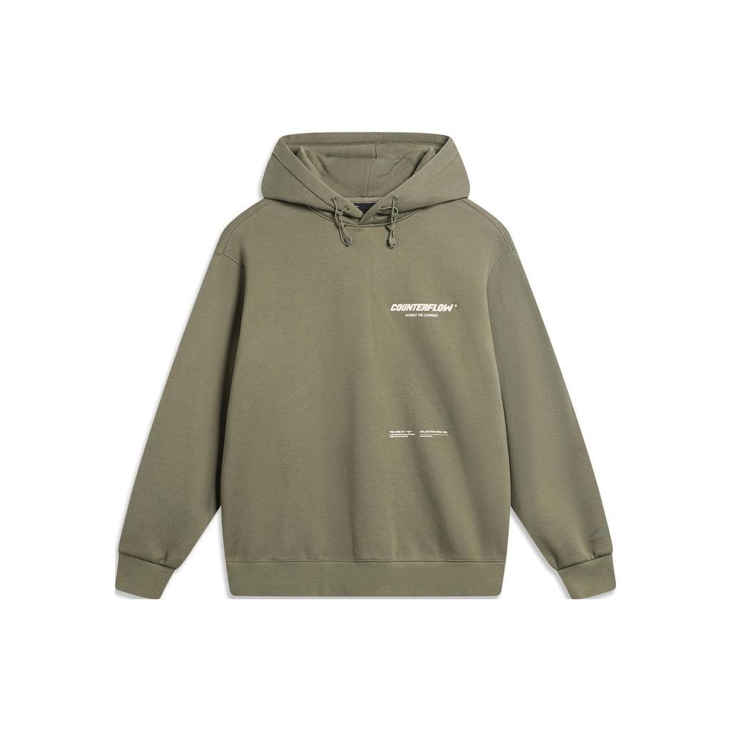 Li Ning CF Suo Pullover Fleece Hoodie Unisex Hoodies Muddy-Olive-Green AWDTB15-3