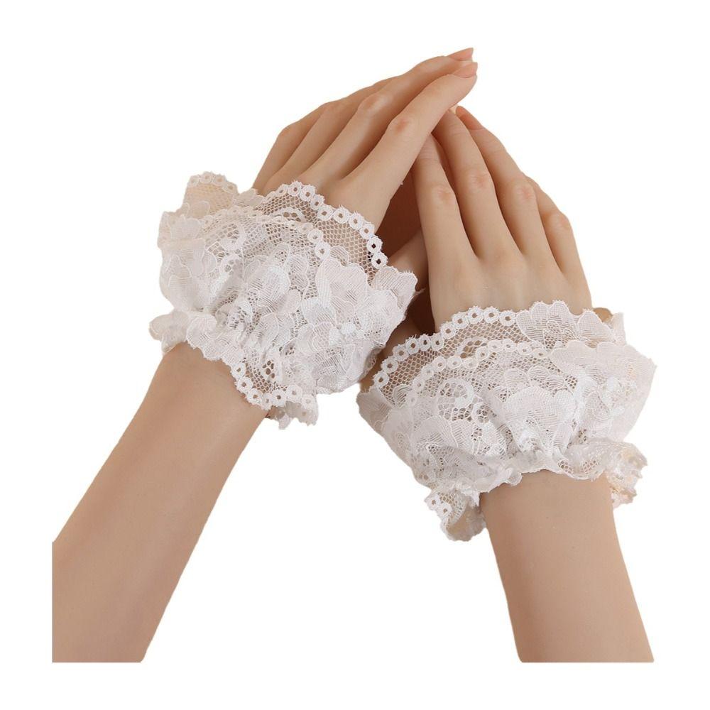 Costume Accessory Fake Cuff Lace Ruffled Wrist Lace Cuff Fake Sleeves Cuffs  Stage Performance