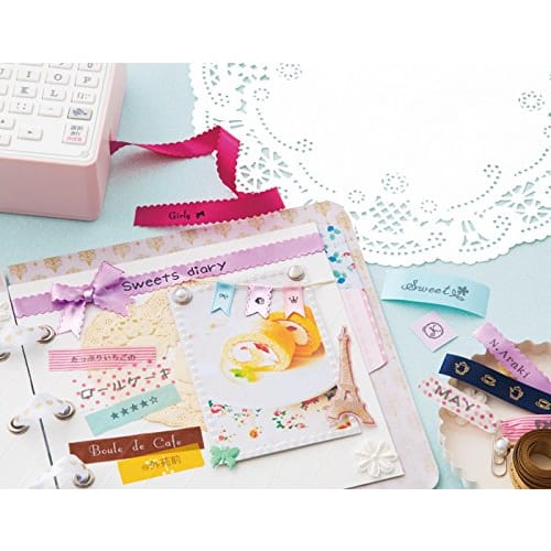 King Jim [Genuine] Tepra PRO Tape Cartridge Ribbon Naminami 12mm Fuchsia Pink/Black Letters 5m SFW12PK