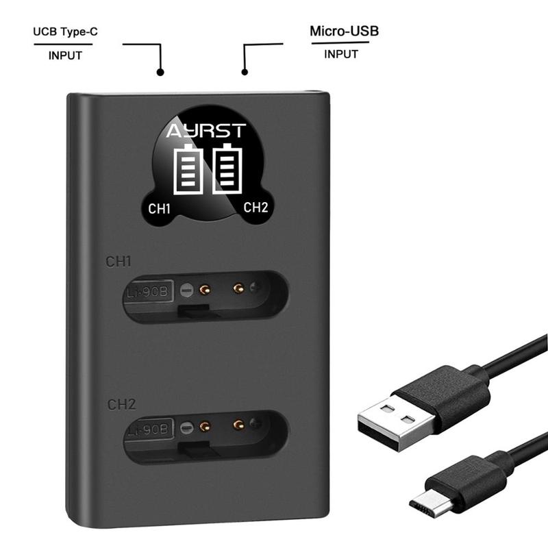 LI-90B LI 90B dual Battery Charger For Olympus Tough TG-1 iHS TG-2 iHS TG-3 TG-4 SH50 Olympus SP-100 SP-100EE SH-1 camera