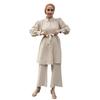 Elegant Middle Eastern Style Autumn/Winter 2024 Long-Sleeve Shirt and Trousers Set for Arab Muslim Women