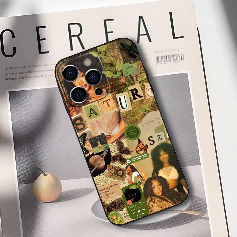 Rapper S-SZA Phone Case For iPhone 17,16,15,14,13,12,11 Plus,Pro Max,XS,Soft Silicone Black Cover