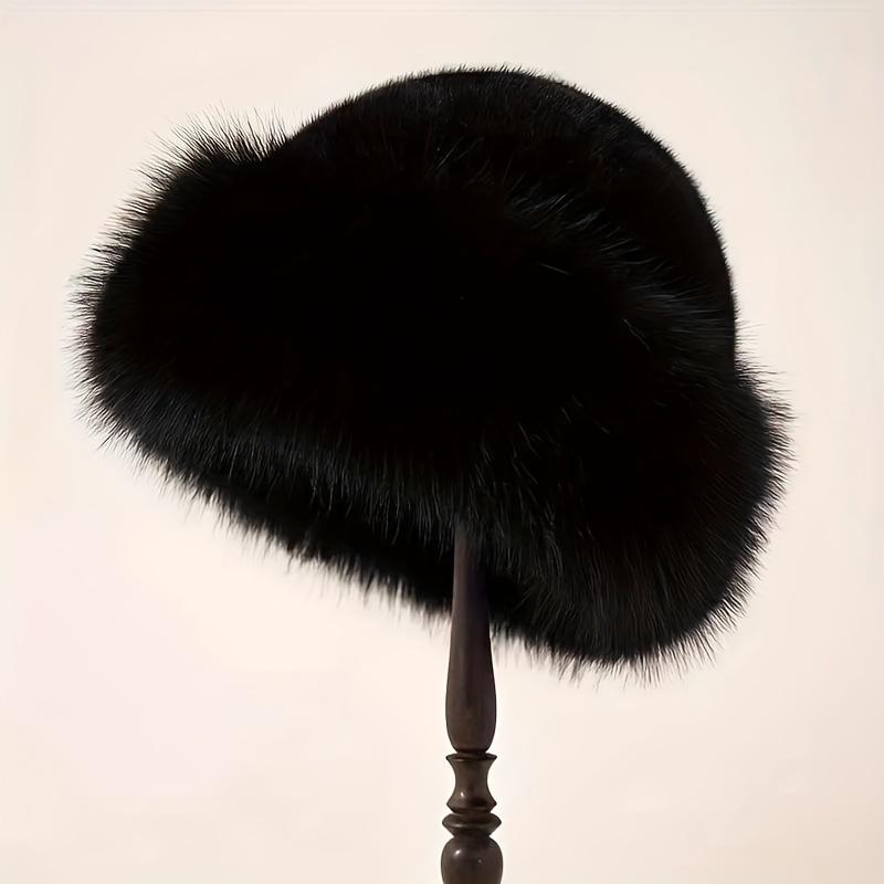 New Women's Fashion Fur Cap Fur Hat Autumn And Winter Fur Hats Mongolian Hat Brimless Plush Fluffy Skiing Riding Warm Caps