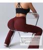 Women's High-Waist Peach Flared Yoga Pants - Quick-Dry, Hip-Lifting, Wide-Leg, Running Tights
