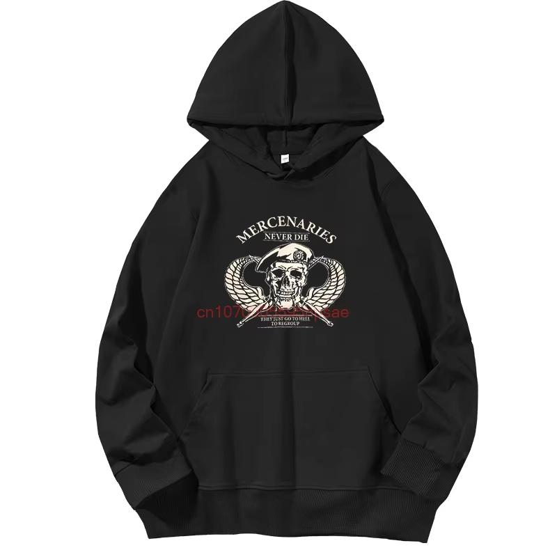 Funny Graphic Hooded Sweatshirts Mercenaries Never Die Spring Autumn Hoodie Pullovers New In Hoodies & Sweatshirts Male Clothes