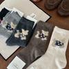 Wool socks autumn and winter tube socks Japanese warm winter cute cartoon dressing puppy stacking socks