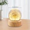 Crystal Dandelion Ball Night Light with Wooden Base USB Powered Dandelion Crystal Ball Night Lamp Fancy 3D LED Night Light Portable Night Lamp