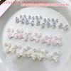 20Pcs For Creative Nail Design Checkered Plaid Resin Bows Nail Charms Ties Nail Art DIY Decorations