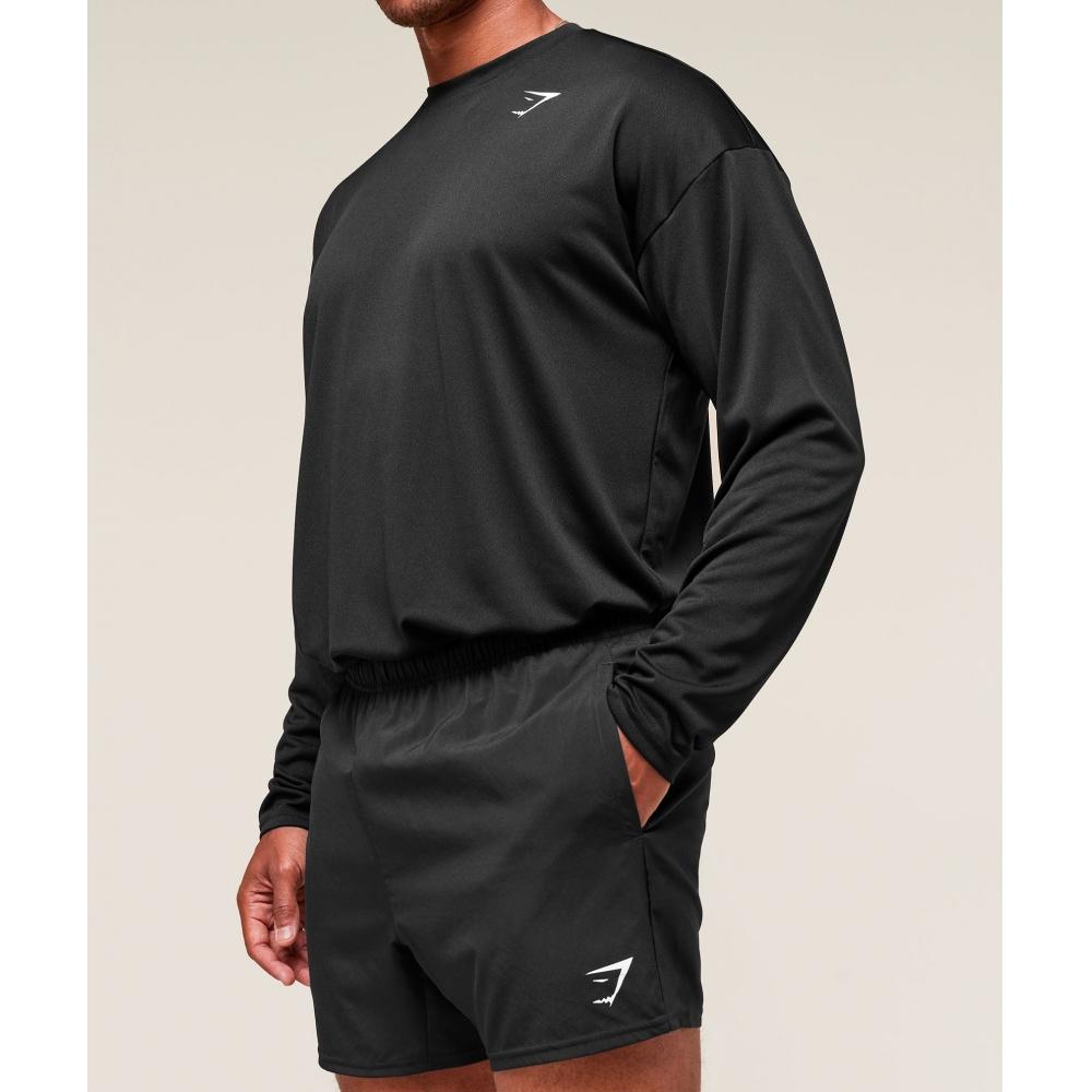 Gymshark Arrival Oversized Long Sleeve T shirT Black A3b4v Bb2j