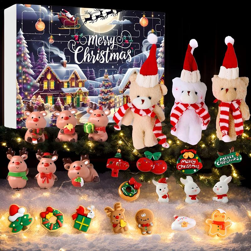 Christmas 24-day countdown calendar toy cute holiday toy advent calendar portable doll fun desktop decorations