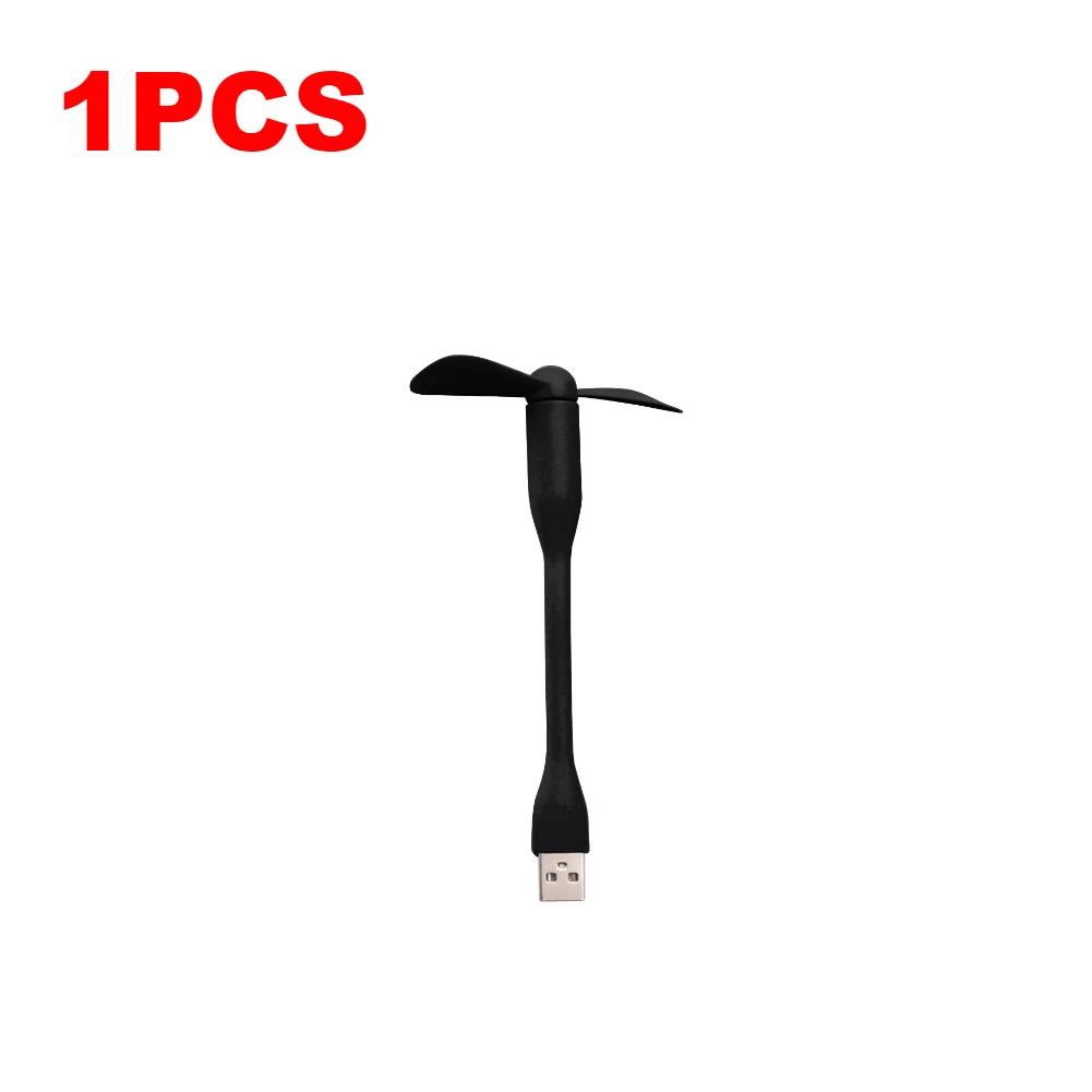 1/2PCS Flexible Mini USB Fan For Power Bank Notebook Computer Portable  Mobile Phone USB Fan Summer Outdoor Travel Cooling Gadge