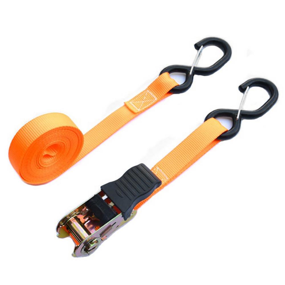 2Pcs 5 Meter Ratchet Straps Tie Down 2000 Pounds Claw Lorry Strap Lashing Polyester For Car Motorcycle Bike With Metal Buckle