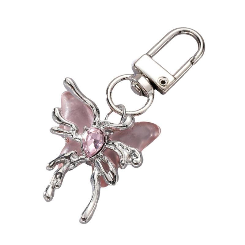 Resin Butterfly Key Holder Delicate Keychain Stylish and Portable Keyring Fashion Ornament Unique Bag Charm for Women