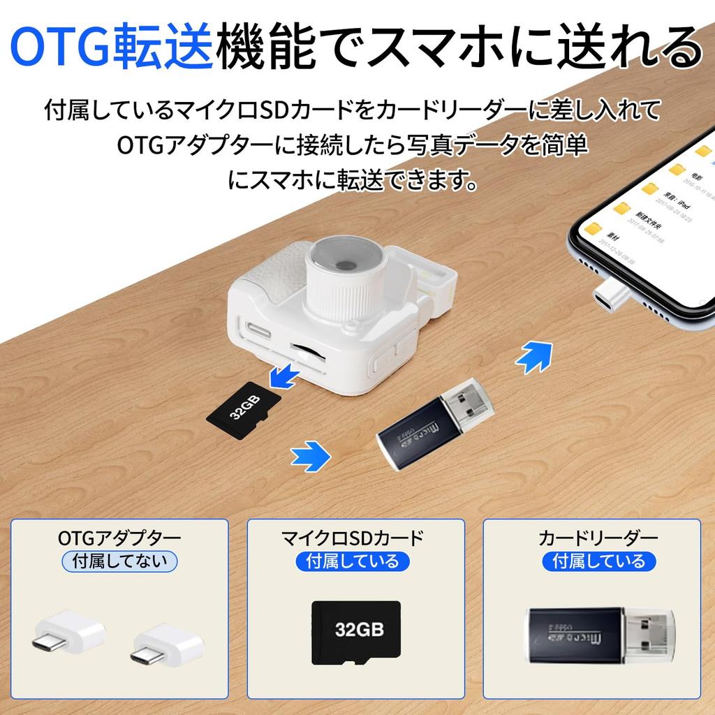 SRAR Digitales Spielzeug Mini Digitale Ladestation 25g 32GB Karte Schule Japanische Bedienungsanleitung Kamera, Kamera, 1080P, 1,44-Zoll-Bildschirm, Enthalten,