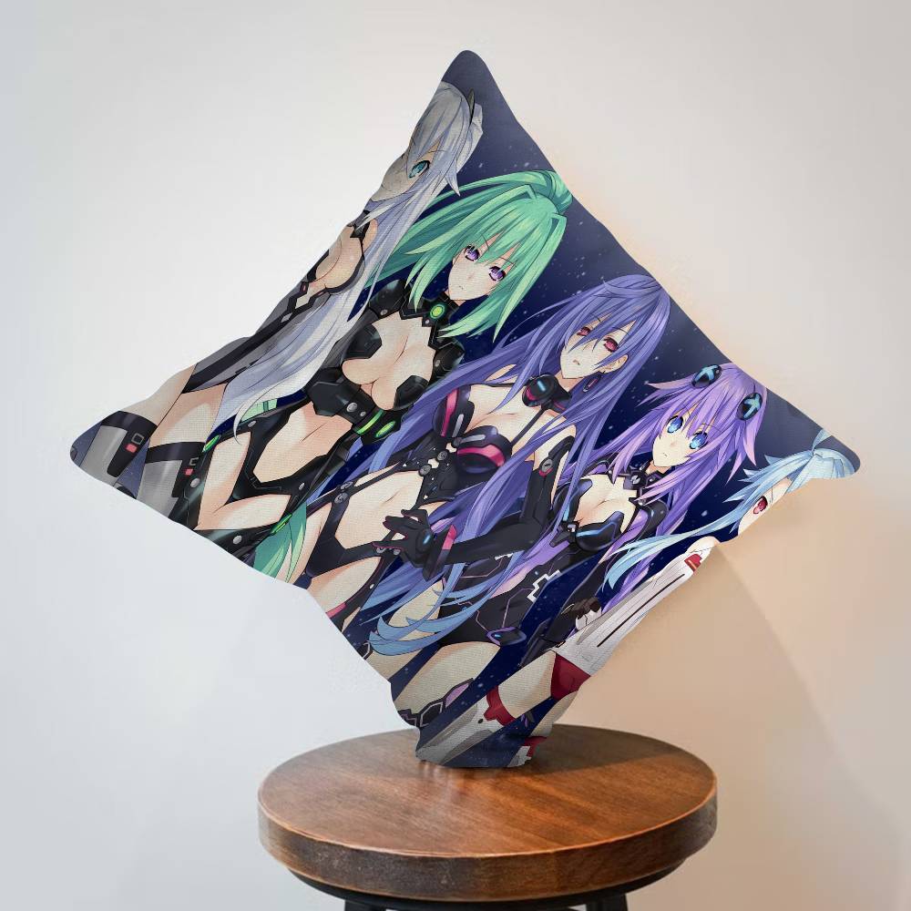 Anime Hyperdimension Neptunia Cushion Cover Pillowcase Upholstery Sofa Throw Pillow Home Decor Pillowcas