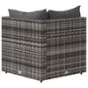 Garden Corner Sofa with Cushions Grey Poly Rattan