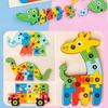 Wooden Number Animal 3D Puzzle Educational Toy for Toddlers Kids Counting Learning Fine Motor Skills Jigsaw Safe Non Toxic