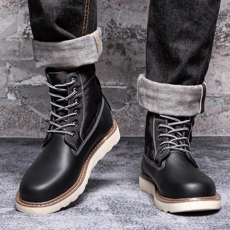 Herrenschuhe in Übergröße 2025 Frühling und Herbst neue Retro Martin Stiefel Amerikanische Stiefeletten Outdoor Workwear Stiefel