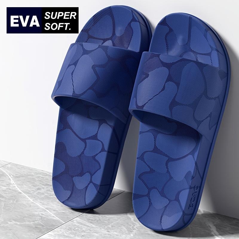 Classic Slippers, Moire Pattern EVA Indoor/Outdoor Slip-On Sandals, Round Toe Non-Slip Sole Odor-Resistant Insole, for Men, All-Season House Slippers
