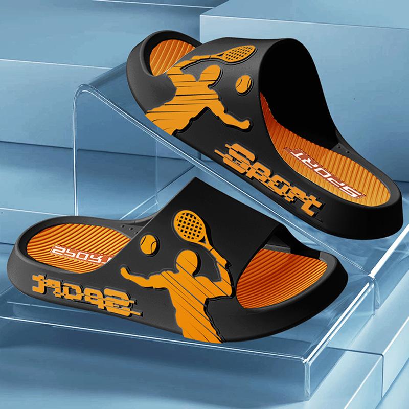 

Новые мужские тапочки, шлепанцы, сандалии для дома и улицы, пляжная повседневная обувь, удобная подошва, мужские спортивные тапочки 44-45 чёрный