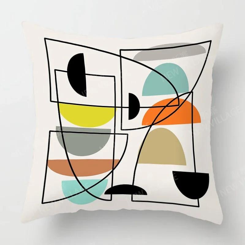 Nordic Fall Home Decor Autumn Throw Pillow Case Sofa Cushion Cover Modern 45x45cm 45*45 50x50 60x60cm 40*40 40x40 Geometry 60*60