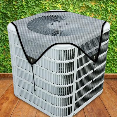 Universal Air Conditioner Cover, Outdoor PVC Mesh AC Protection Cover Stops Falling Leaves