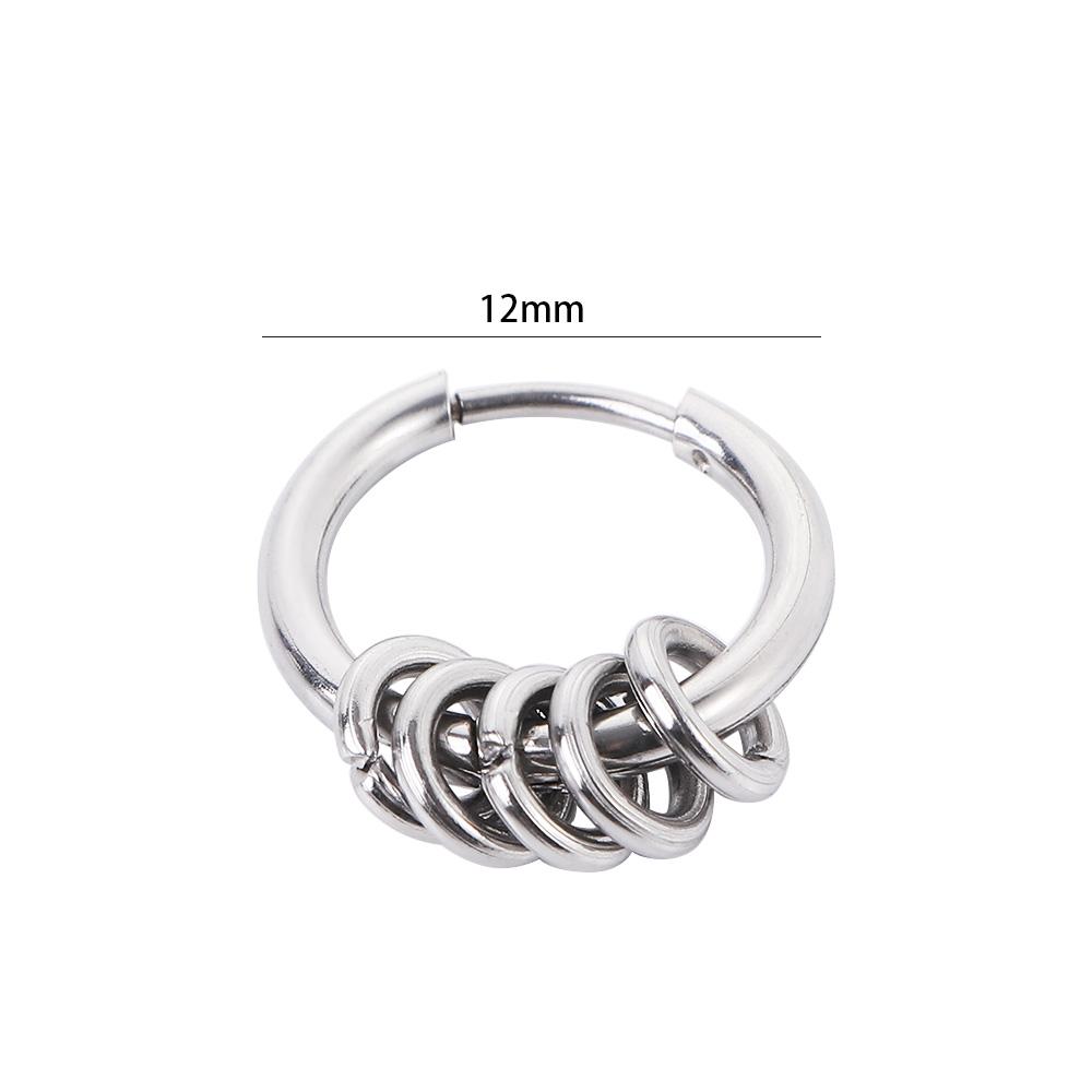 Stainless Steel Hiphop Pendent Ear Jewelry Stud Earrings Korean Dangle Earrings Women Hoop Earrings