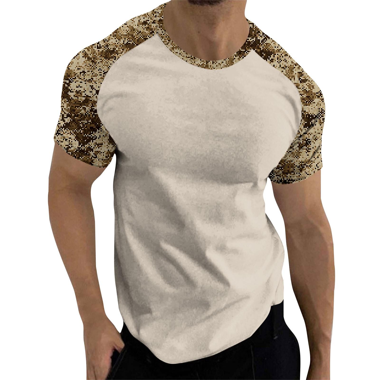 

Мужской топ с короткими рукавами реглан с принтом в стиле камуфляж M