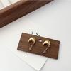 S925 Sterling Silver Gold Bean Korean Water Drop Stud Earrings - Simple, Versatile Jewelry for Women