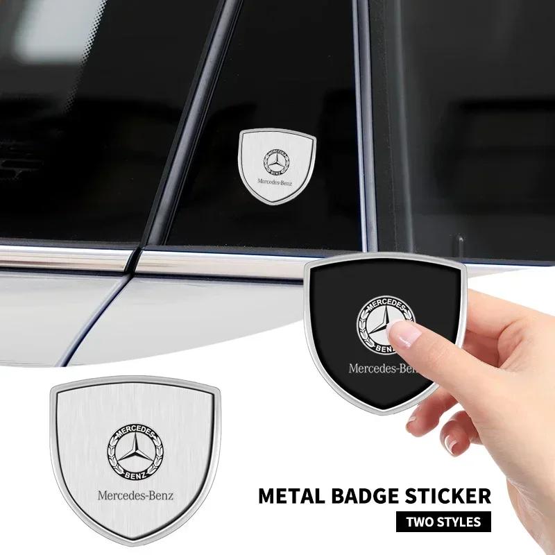 1/2pcs Car Styling 3D Metal Emblem Body Window Sticker Decal For Mercedes Benz AMG Class W205 W203 GLC GLK W206 W220 A180 W211