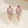Full Drill Tassel Earrings Round Rice Bead Dangle Earrings Light Luxury Stud Earrings  Bride