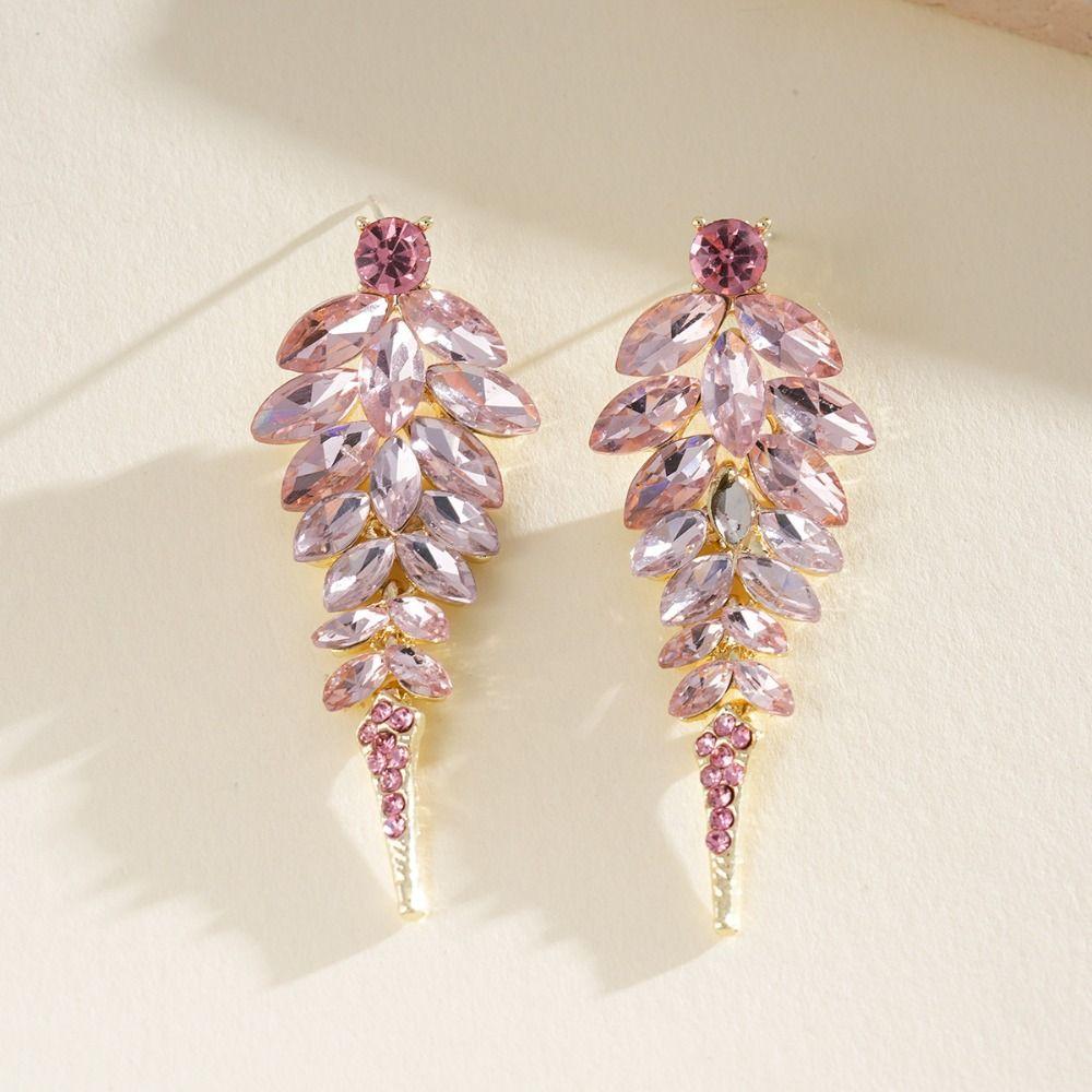 Full Drill Tassel Earrings Round Rice Bead Dangle Earrings Light Luxury Stud Earrings  Bride