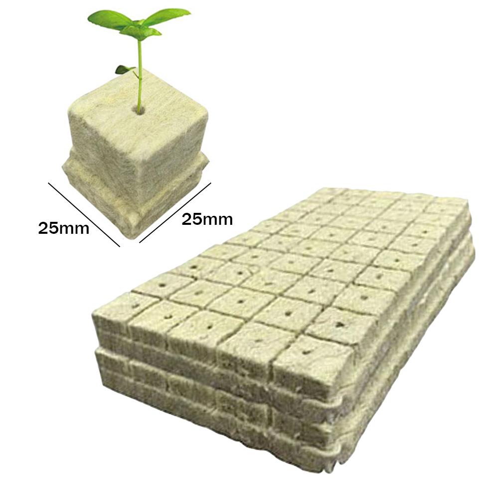 

100pcs Soilless Planting Sponge Grow Garden Starter Cubes Rock Wool Plug Soilless Culture Substrate Seedling Soil Block