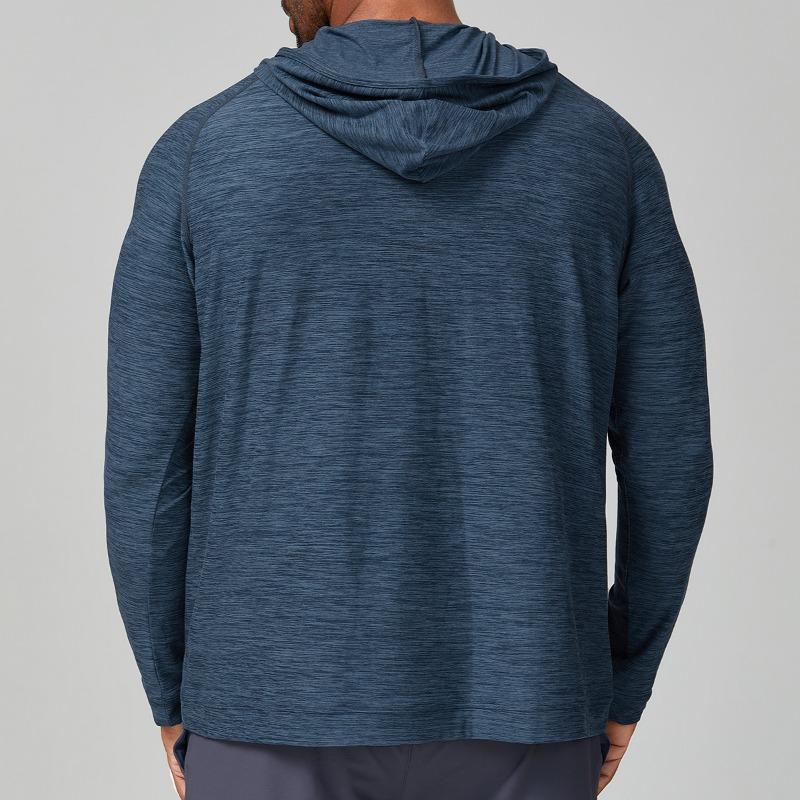 Mens Quick Dry Hooded Long Sleeve Fitness Running Outdoor Training Jacket