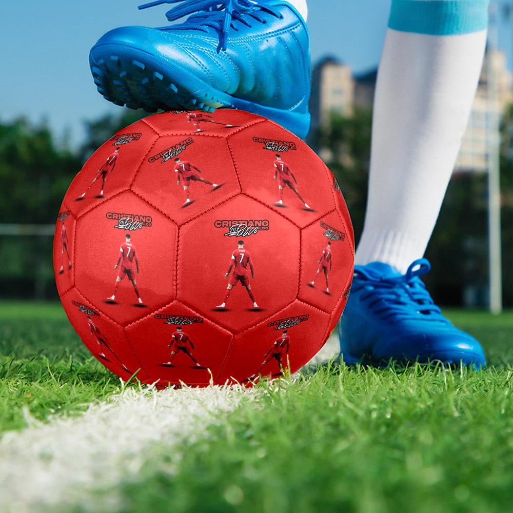 Cristiano Ronaldo Größe 5 Fußball Maschinengenäht Indoor/Outdoor Training und Spiele Überraschungs-Kollektion Geschenk Perfektes Geburtstags-Weihnachtsgeschenk Ide