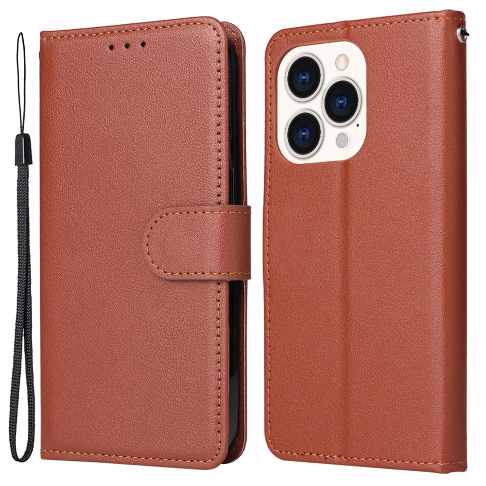 For iPhone 15 Pro PU Leather Wallet Cell Phone Stand Case Card Holder Shockproof Phone Cover