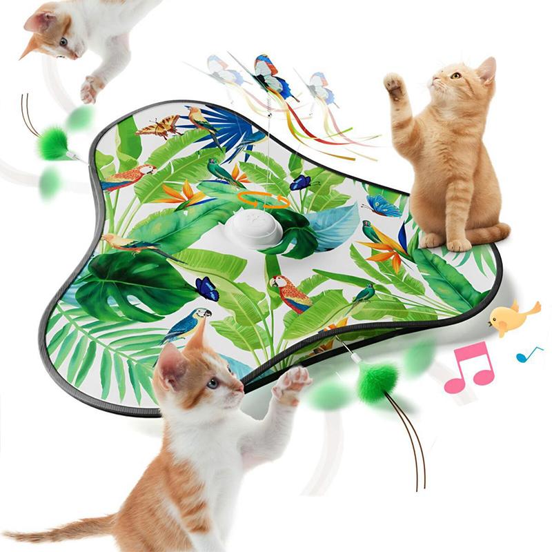 Interaktives Katzenspielzeug Wiederaufladbar Berührungsempfindlich Verstecken und Suchen Kätzchen-Zerrspielzeug Jagdinstinkte Bewegung für Katzen Angelrute Feder-Spielzeug
