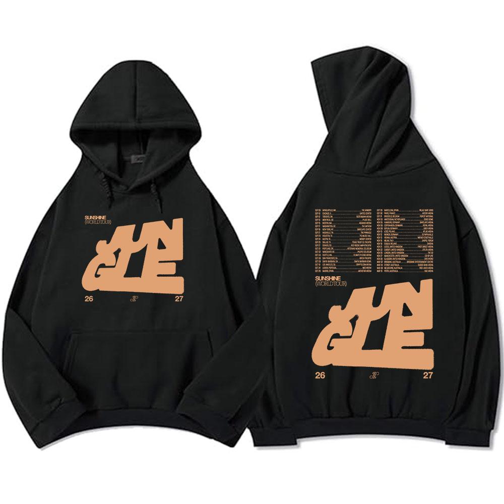 Jungle Sunshine Tour 2026 Felpe Manica Lunga Uomo Felpa con Cappuccio Design Stampa Grafica Sudaderas Unisex Streetwear Merch