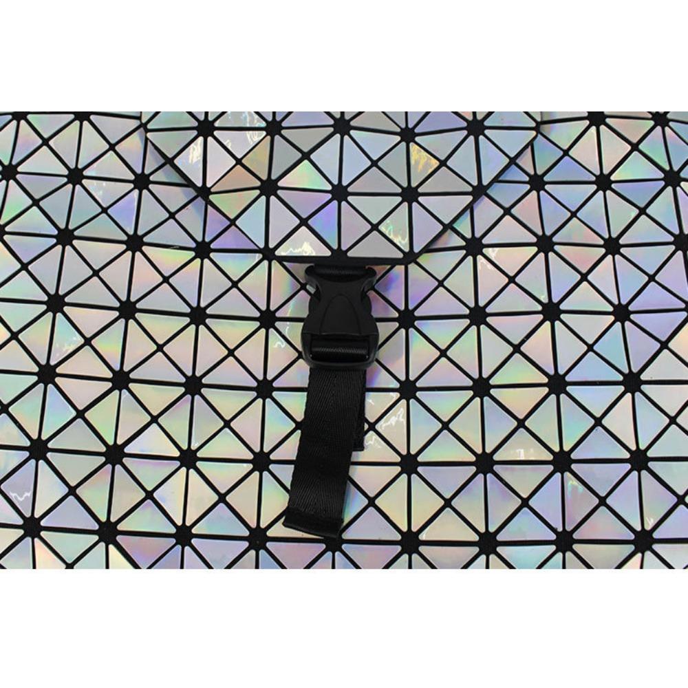 Nový dámský laserový batoh Geometrický kosočtvercový batoh Barevný batoh Dámská móda Skládací školní taška