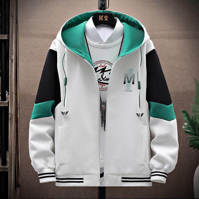 Men's Workwear Jackets, Men's Spring and Autumn Casual Korean Style Trendy Tops, Men's Hooded Student Spring Wear, Thin Men's Clothing