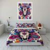 Colorful Bull Skull Design. Bedding Sets Duvet Cover Sets Duvet Covers Pillowcases(1 * Duvet Cover 2 * Pillowcases Without Duvet Insert)