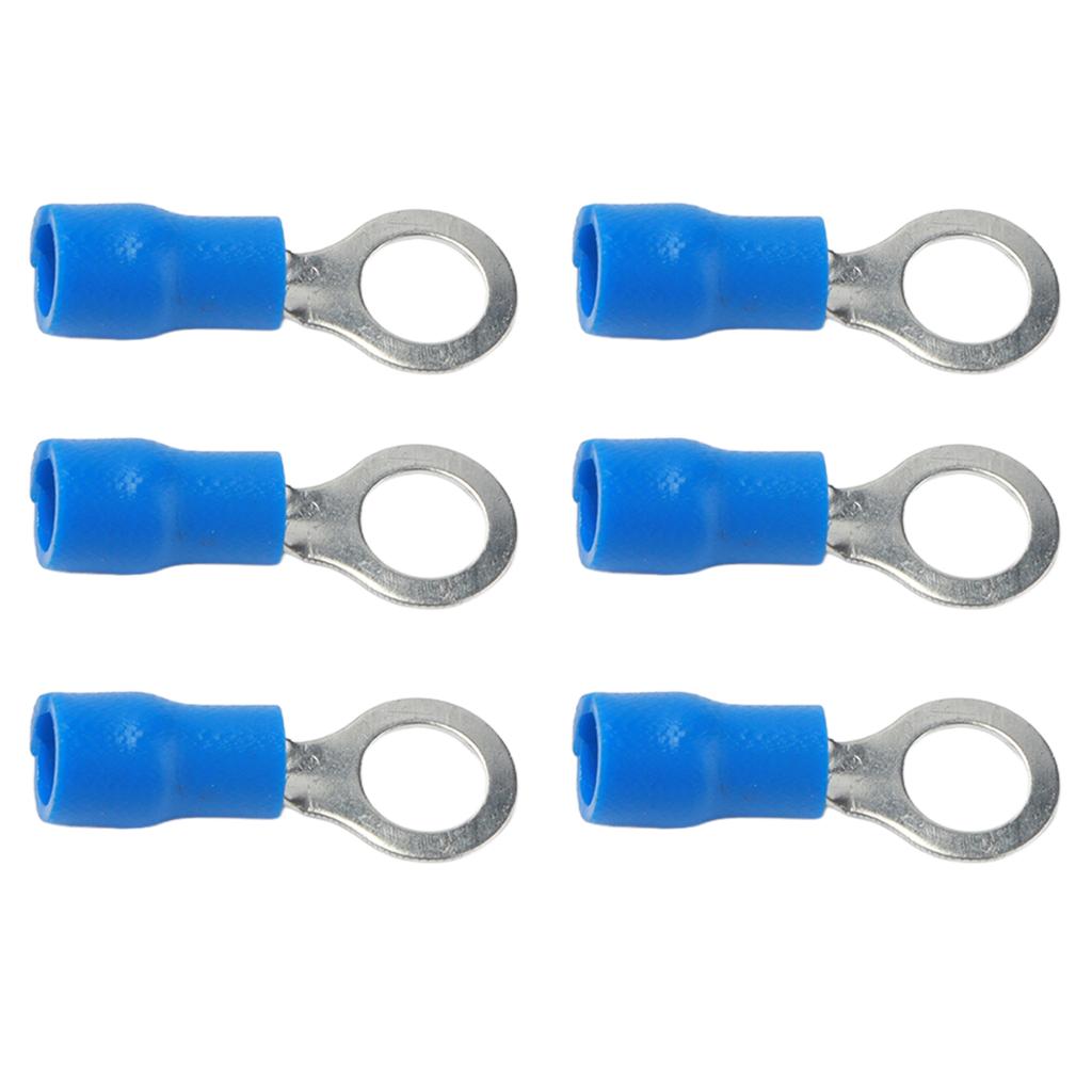 100Pcs Pre Insulated Ring Crimp Terminals Copper PVC Wire Connector for Machinery AWG 22?16RV1.25?5