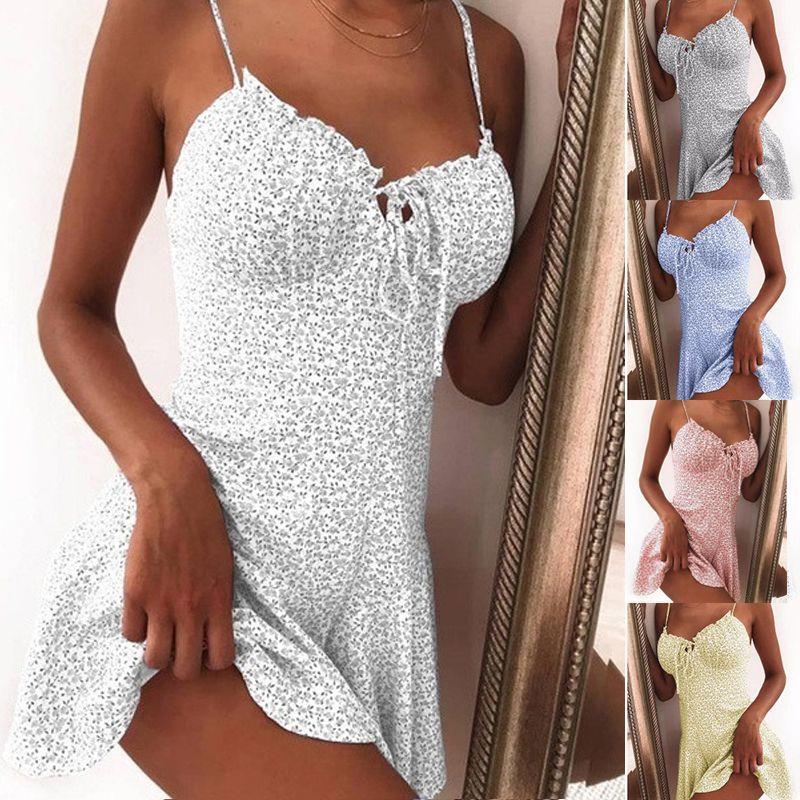 Stilvolles Ärmelloses Mini-Kleid mit Blumendruck für Damen, Perfekt für Sommertage am Strand